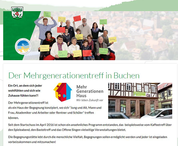 Mehrgenerationenhaus Buchen Webseite
